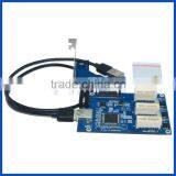 PCIe x1 to External Test Kit 3 Port PCIe x1 Female Solt Riser Conveter Adapter Card