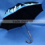 24 Inch x 8 Ribs High Quality Lower Price Promotional Auto-open Walking Stick Umbrella thumbnail-1