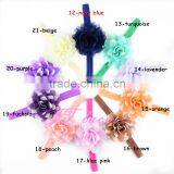 Two Tone Fabric Flower Headwrap - Sewing Chiffon Flower Wholesale