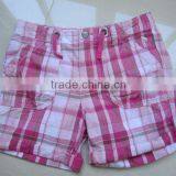 2012 New Fashion Ladies Plaid Casual Soft Cotton Shorts