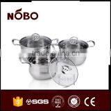 Drum Shape Steel Handles Stainless Steel Cooking Pot Set thumbnail-2