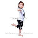 2016 Wholesale Bulk Sell 1-8 Children Kids OUTFITS Cross Printing Pant Unisex Cool Girls Boutique Clothes Top Sets thumbnail-3