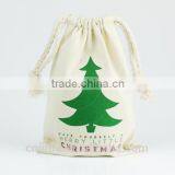 Cotton Christmas Drawstring Gift Bag