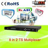8 in 2 Dvb Video Multiplexer With Two MPTS to GbE IP Output
