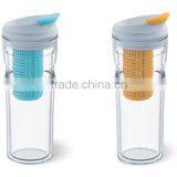 Wholesell Custom Flip Top Double Wall Plastic Infuser Tumbler thumbnail-3