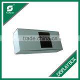 PLAIN WHITE CORRUGATED DISPLAY BOXES TWO BOTTLES VODKA WINE PACKING CARRIERS WITH PLASTIC HANDLE thumbnail-6