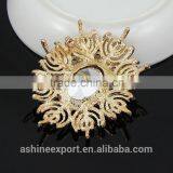 Generous Oval Bulk Crystal Sun Flower Rhinestone Brooch/handmade Rhinestone Brooch thumbnail-2