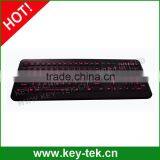 RED backlight Industrial medical keyboard with FN keys, panel mounting