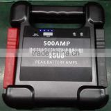 Auto emergency jump starter to start 12V/24V vehicles with 1000A peak current
