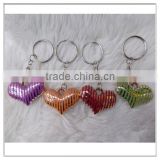new promotion heart style cheap plastic heart keychain