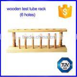 Clear Varnished Solid Wooden Test Tube Rack 6 Holes Tube Capacity thumbnail-3
