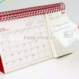 2016 Hot Sale China Custom YO Coil Table Calendar With Notepad