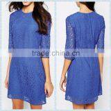 Women's Fashion Designer One Piece Dress, Latest Dress Designs for Ladies Blue Colour Dress thumbnail-1