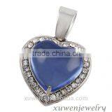Women's CZ Heart 316l Stainless Steel Single Big Stone Pendant