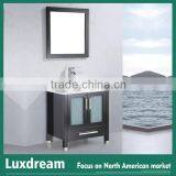 Ceramic Diamond Vessel Solid Wood Bath Furniture With Matel Legs