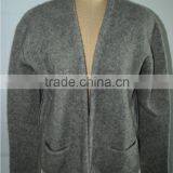 BGAX038 Pure Cashmere Shwal Long Sleeve With Pocket Womens Cardigan Sweater