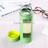 Best Sale Drinking 500 ml Green Sport Glass Water Bottle With Fruit Infuser thumbnail-4