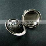 32MM Vintage Style Antiqued Silver Flower Filigree Round Photo Locket Pendants DIY Supplies 1113021 thumbnail-3