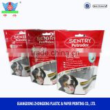 OEM printed bottom gusset packaging bag for dog food top zipper doypack pouch