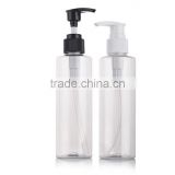 200ml Transparent cosmetic lotion plastic PET bottle with lotion pump