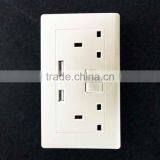 Double USB Charging Wall Socket With Switch 3 Pin Wall Socket With Usb thumbnail-3