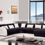Bisini Genuine Leather White and Black Living Room Sofa Furniture thumbnail-1