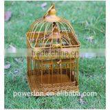Shabby Golden Metal Handmade Bird Cage thumbnail-4