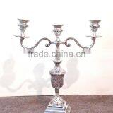 Silver Finish Aluminum 3 Arm Candelabra thumbnail-1