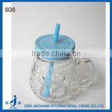 Snow Man Shape Small Glass Beverage Water Mug With Pipe thumbnail-1