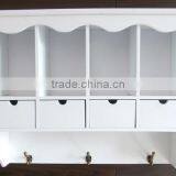White color wooden wall shelf