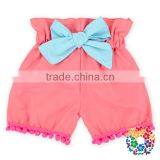 Baby Girls Summer Two Pieces Halter And Shorts Set Pink Flower Bodysuit Clothing Manufacturers Romper Girls thumbnail-2