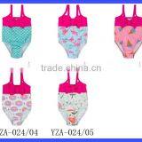 Sleeveless One Piece Swim Wear Toddler Ice Cream Bathing Suit With Bow thumbnail-6