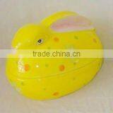 Wholesale Rabbit Shape Ceramic Storage Jar With Lid thumbnail-1