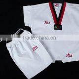 OEM Cotton/polyester Wear Resistant Competition Short Sleeve Taekwondo Uniform for Kids and Adults thumbnail-1
