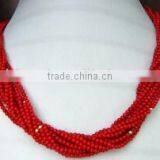 Wholesale 18" 4mm 12 Rows Original Coral Beads Necklace thumbnail-2