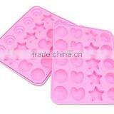 Assorted Round, Star, Heart and Cupcake Shapes Silicone Pop Cake Mold Lollipop Molds Random Color thumbnail-2