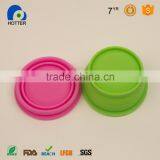 Food Grade BPA Free Flexible Travelling Colorful Washable Collapsible Silicone Bowl Set thumbnail-2