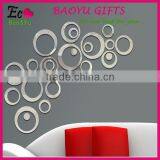 Fashion Decorative Wall Mirror Clock Sticker , Sitting Room 3D Mirror Wall Stickers thumbnail-1