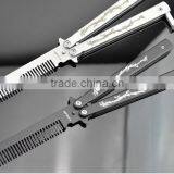 Stainless Steel Folding Practice Training Butterfly Style Knife Comb thumbnail-2