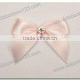 Rhinestone Centers Pre Made Satin Ribbon Bow thumbnail-1