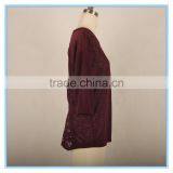 Ladies Sexy Fashion Blouse Back Lace Design Long Sleeve Korean Blouse thumbnail-4