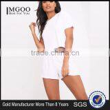 Basic White Women PJ Set Plain Cotton Short Pajamas Summer Pyjama Wholesale thumbnail-1