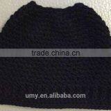 Yellow Wholesale Messy Bun Ponytail Beanie Crocheted Hat thumbnail-5