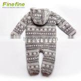 Long Sleeve Long Leg Winter Cotton Fall Plain Baby Rompers thumbnail-2