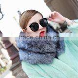 2016 Sliver Fox Fur Whole Skin Luxury Wedding Genuine Real Whole Skin Fox Fur Neck Ring Shawls Winter Women Fur Scarves Pashmina thumbnail-5