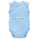 High Quality Sleeveless Blank White Cotton Baby Romper Bodysuit thumbnail-4