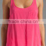 Women's 100% Rayon Pocket Shirting Tank thumbnail-3