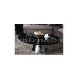 Round Black Glass Metal Coffee Tables