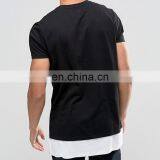 Longline Combed Cotton T Shirt Black Color thumbnail-2