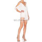 Latest Designs White Embroidered Jumpsuit With Ruffles Womens Jumpsuit thumbnail-2